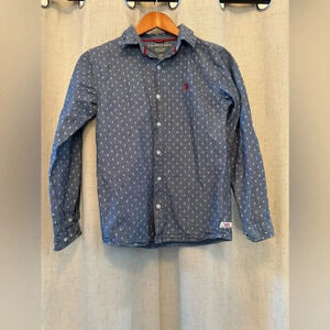 U.S. Polo Association Boys Size L (14/16) long‎ sleeve up down denim shirt.